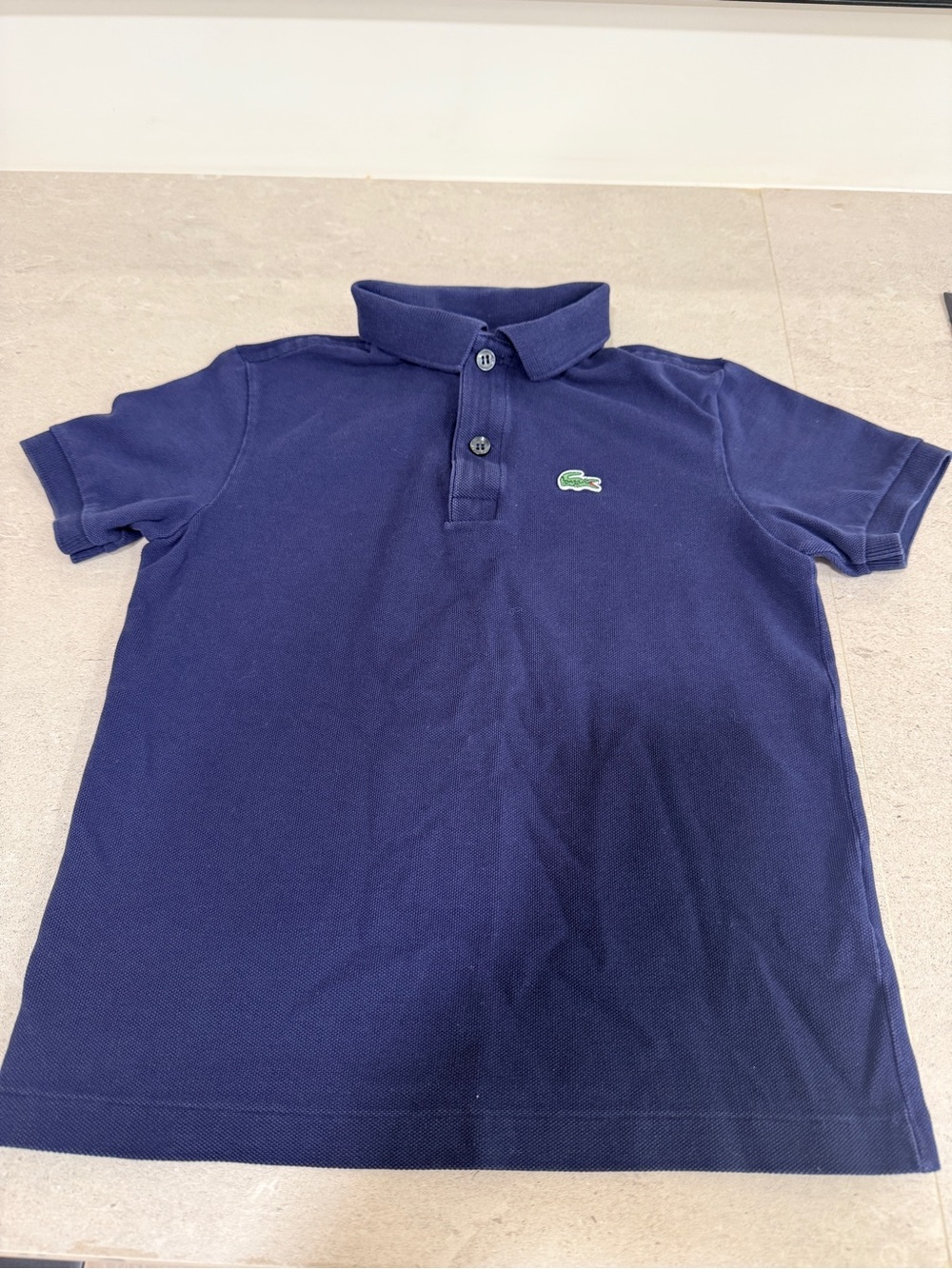Lacoste Kids Navy Polo with Green Crocodile Logo